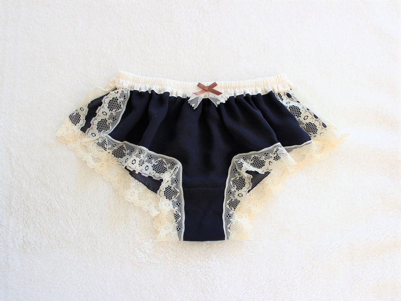 Navy Soft Chiffon Sleep Boxer/style YORUGAO made to order image 1