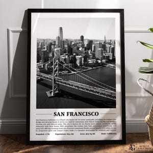 San Francisco Black & White City Print | Modern City Poster | Wall Art | Framed Prints | Canvas | San Francisco Poster | California Prints