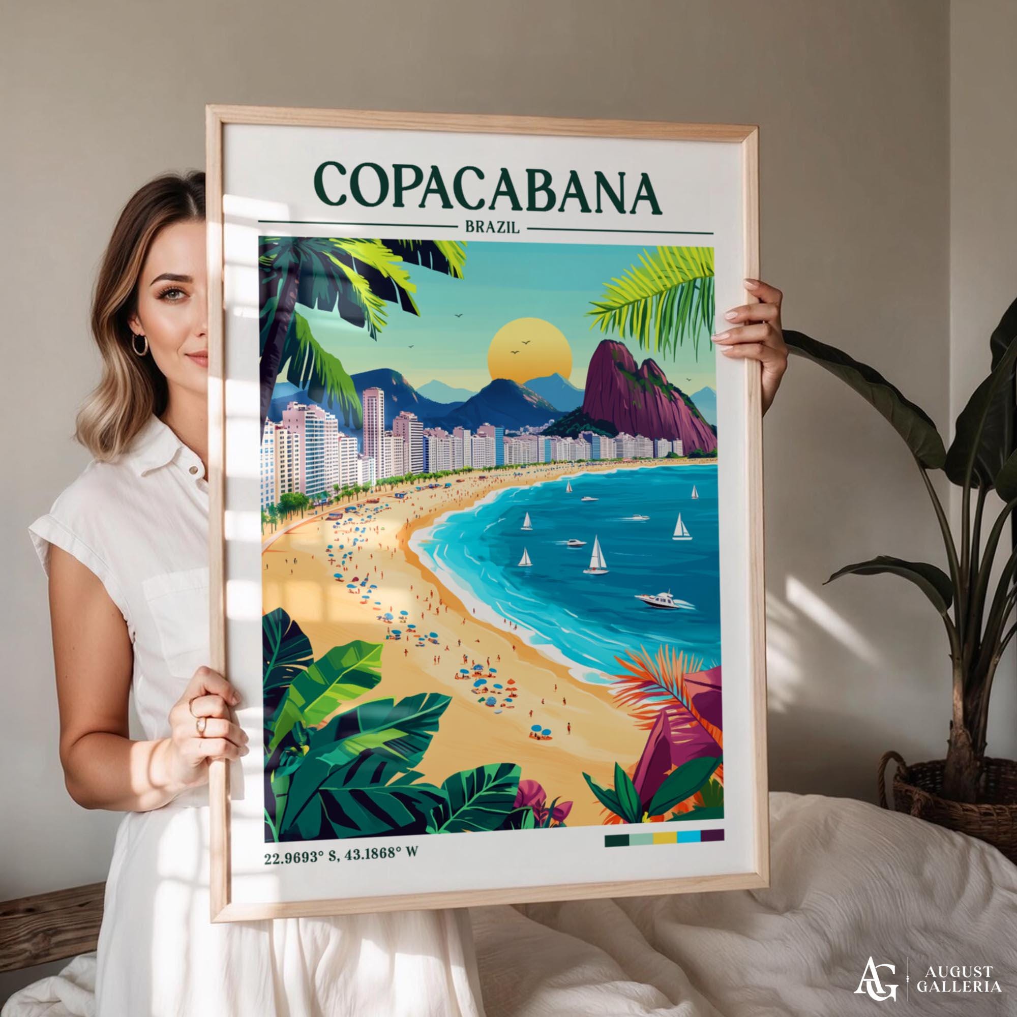Copacabana Brazil Retro Travel Print | Wanderlust Posters