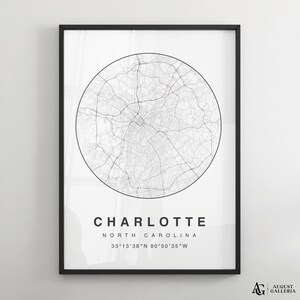 Impression carte minimaliste de Charlotte | Affiche noire et blanche moderne de carte de ville de Zazzle.be Liste d'envies Vous avez des idées ? Art mural | Impressions encadrées | Toile | Affiche de Charlotte | Carte de Charlotte