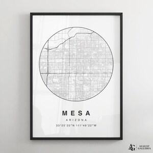Impression de carte minimaliste Mesa | Affiche noire et blanche moderne de carte de ville de Zazzle.be Liste d'envies Vous avez des idées ? Art mural | Impressions encadrées | Toile | Affiche Mesa | Carte de l'Arizona