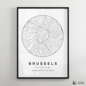 Impression de carte minimaliste de Bruxelles | Affiche noire et blanche moderne de carte de ville de Zazzle.be Liste d'envies Vous avez des idées ? Art mural | Impressions encadrées | Toile | affiche de Bruxelles | Carte de Bruxelles
