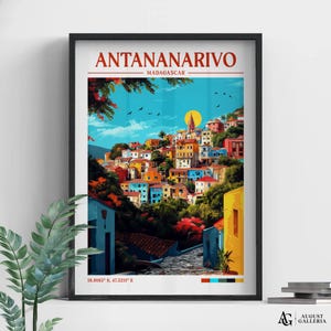 Antananarivo Madagascar Retro Travel Print | Wanderlust Posters | Wall Art | Framed Prints | Canvas | Antananarivo Poster | Prints