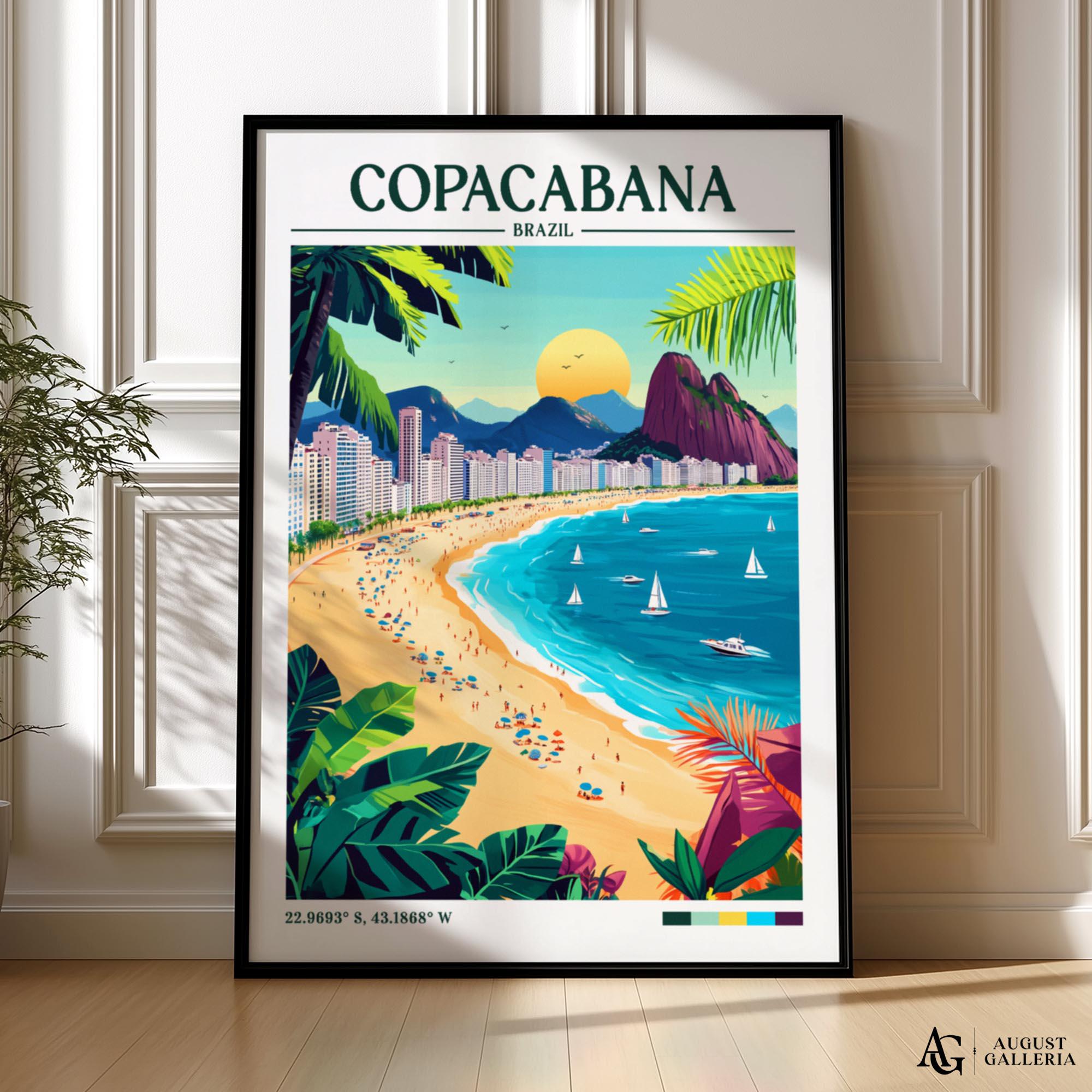 Copacabana Brazil Retro Travel Print | Wanderlust Posters
