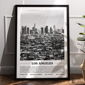 Los Angeles Black & White City Print | Modern City Poster | Los Angeles Wall Art | Framed Prints | Canvas | Los Angeles Poster | LA Prints