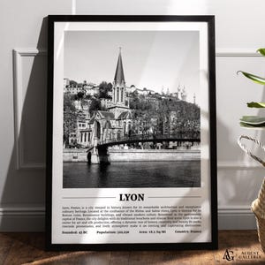 Lyon Black & White City Print | Modern City Poster | Lyon Wall Art | Framed Prints | Lyon Canvas | Lyon Poster | Lyon Prints