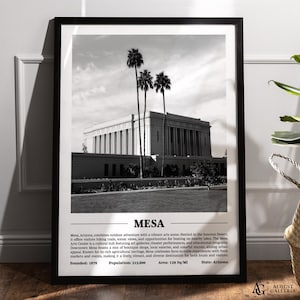 Mesa Black & White City Print | Modern City Poster | Mesa Wall Art | Framed Prints | Mesa Canvas | Mesa Poster | Mesa Prints
