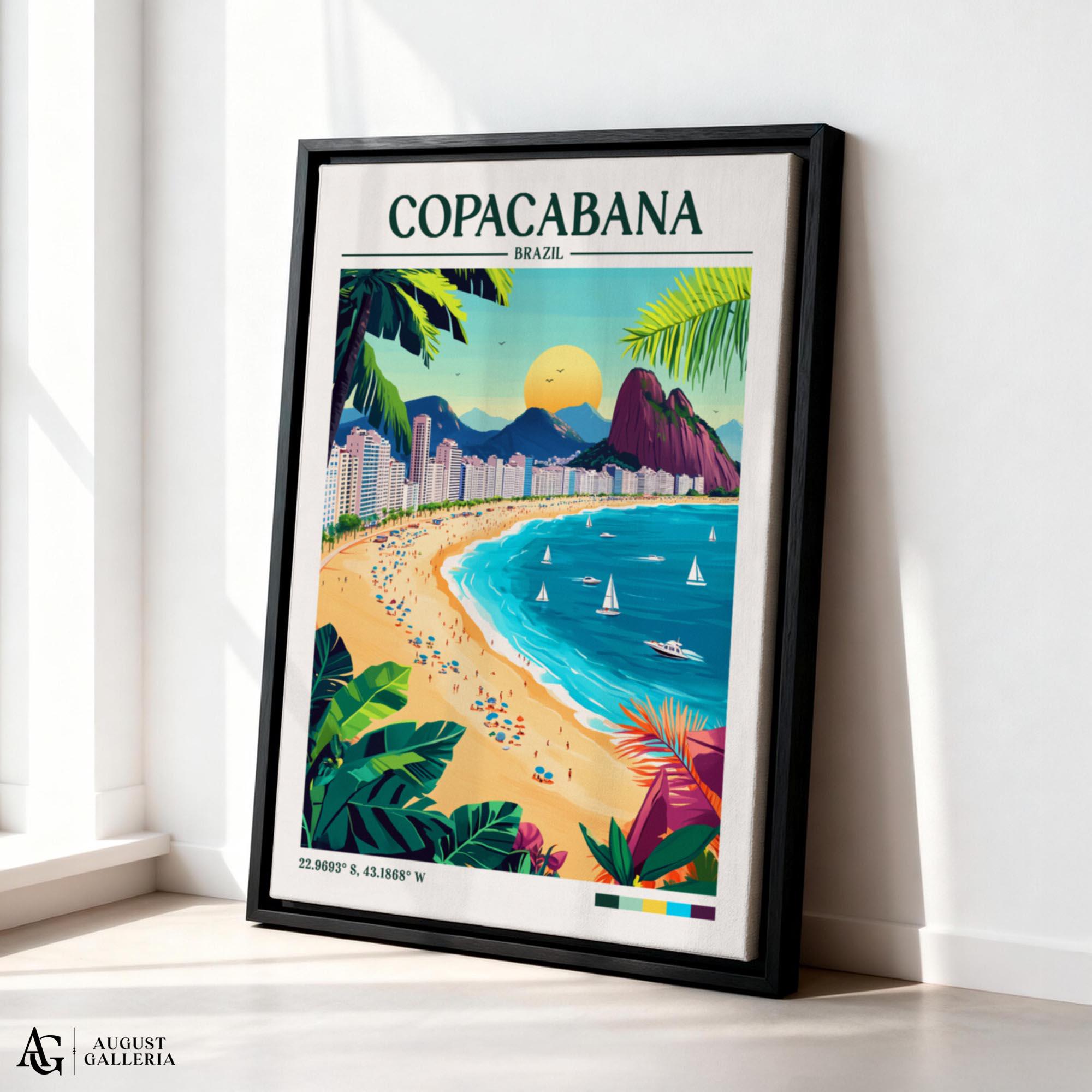 Copacabana Brazil Retro Travel Print | Wanderlust Posters
