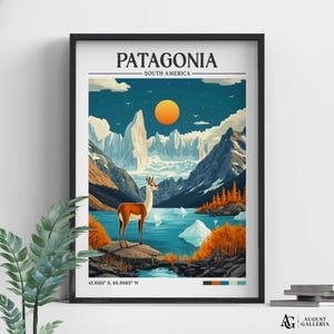 Patagonia Retro Travel Print | Argentina Wall Art | Framed Print