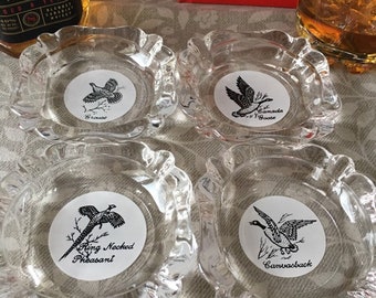 Vintage Ash Tray:  Fake Cigarette Vintage Glass Game Birds Theatrical Prop