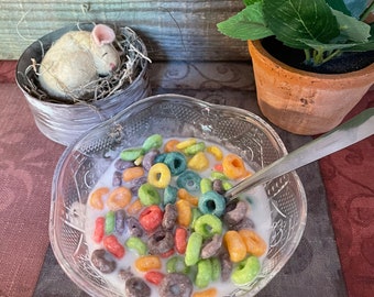 Cereal Lightweight Plastic Bowl Fruit Loops Fake Food Staging Photo Prop