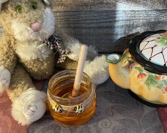 Honey 2" Jar and a Dipper Bee Faux Photo Prop and Decor Staging