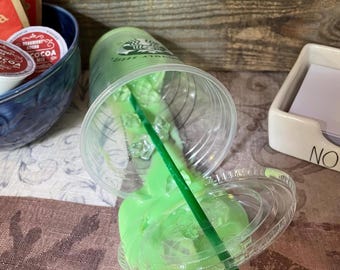 Spilled SB Iced Matcha Latte Fake Food Photo Prop