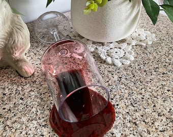 Glass of Fake Spilled Wine Shatter Resistent Clear Plastic Glass Photo Staging Prop