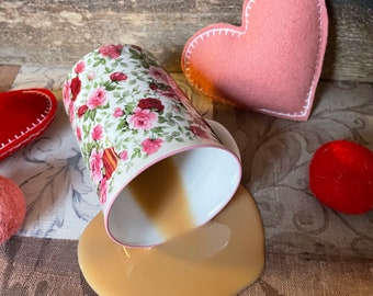 Fine Bone China Mug of Spilled Coffee Fake Drink for Photo and Staging Props