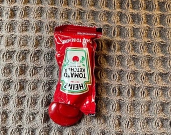 Ketchup Packet Spill Not a Magnet Fun Fake Food Photo Prop Staging