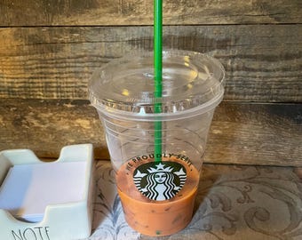 Iced Latte Drink 1/4 Full in a Starbucks Cup Fake Food Photo Staging Prop