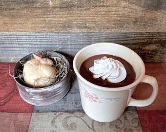Cup Hot Chocolate With Dollop Whipped Cream Fake Food Photo Prop