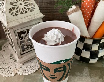 Fake Hot Chocolate Cup: Resin Food Photo Prop - Whipped Cream or Marshmallow