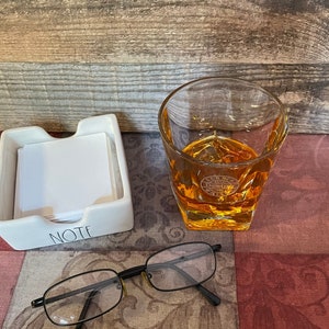 Choose Neat or Ice Cubes Scotch Whisky in a Dewars Glass Drink Fake Food Photo Staging Prop image 2