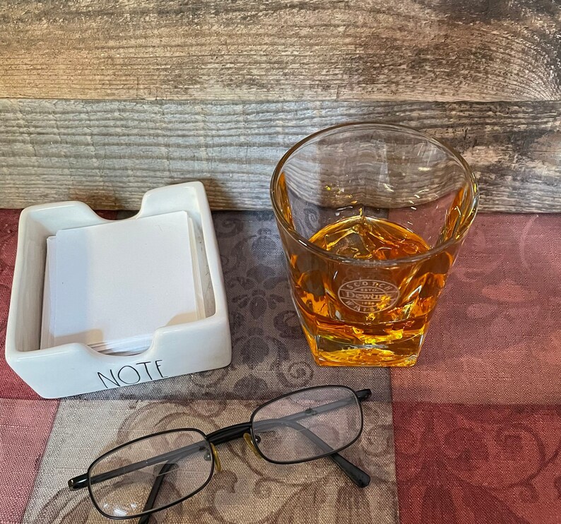 Choose Neat or Ice Cubes Scotch Whisky in a Dewars Glass Drink Fake Food Photo Staging Prop image 2