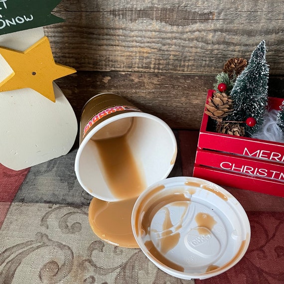 Choose Your Cup Style Spilled Coffee With Cream DD Fake Food Photo Prop