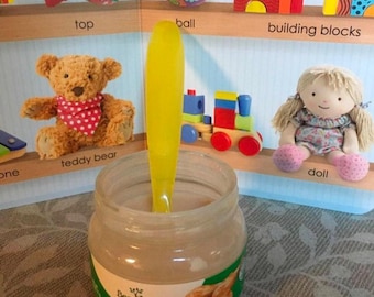 Fake Food Jar of Chicken in Broth: Baby Food Photo Prop