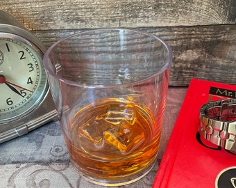 Fake Whisky Photo Prop: Shatter-Resistant Tritan Glass, Neat or On the Rocks