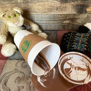 Hot Chocolate Whipped Cream Fake Spilled SB Cup Fake Food Photo Prop