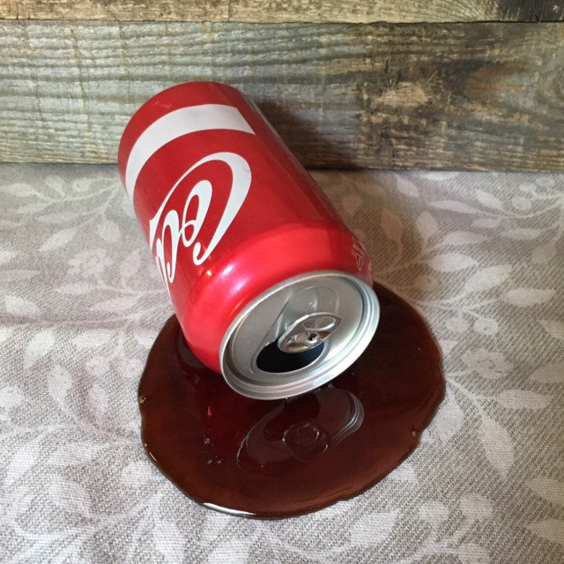 Cola Spill 12 Oz Coke Can Fake Food Prop Etsy