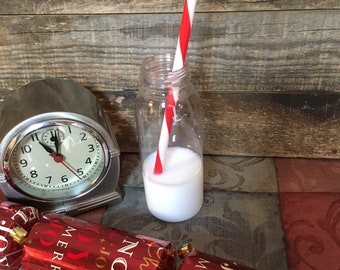 Fake Milk in a Plastic Bottle Acrylic Straw Santa Prop Fake Food