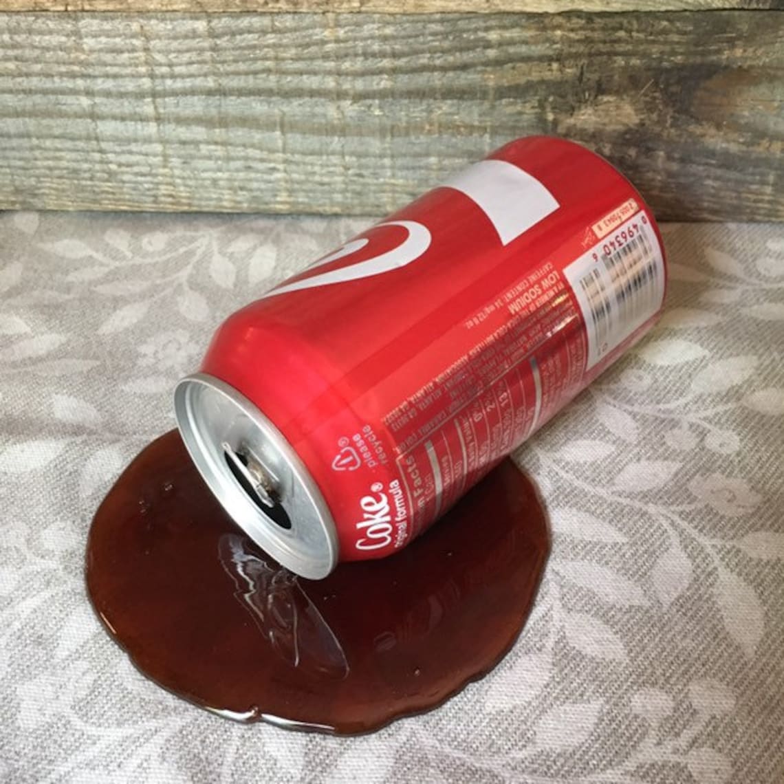 Cola Spill 12 Oz Coke Can Fake Food Prop Etsy