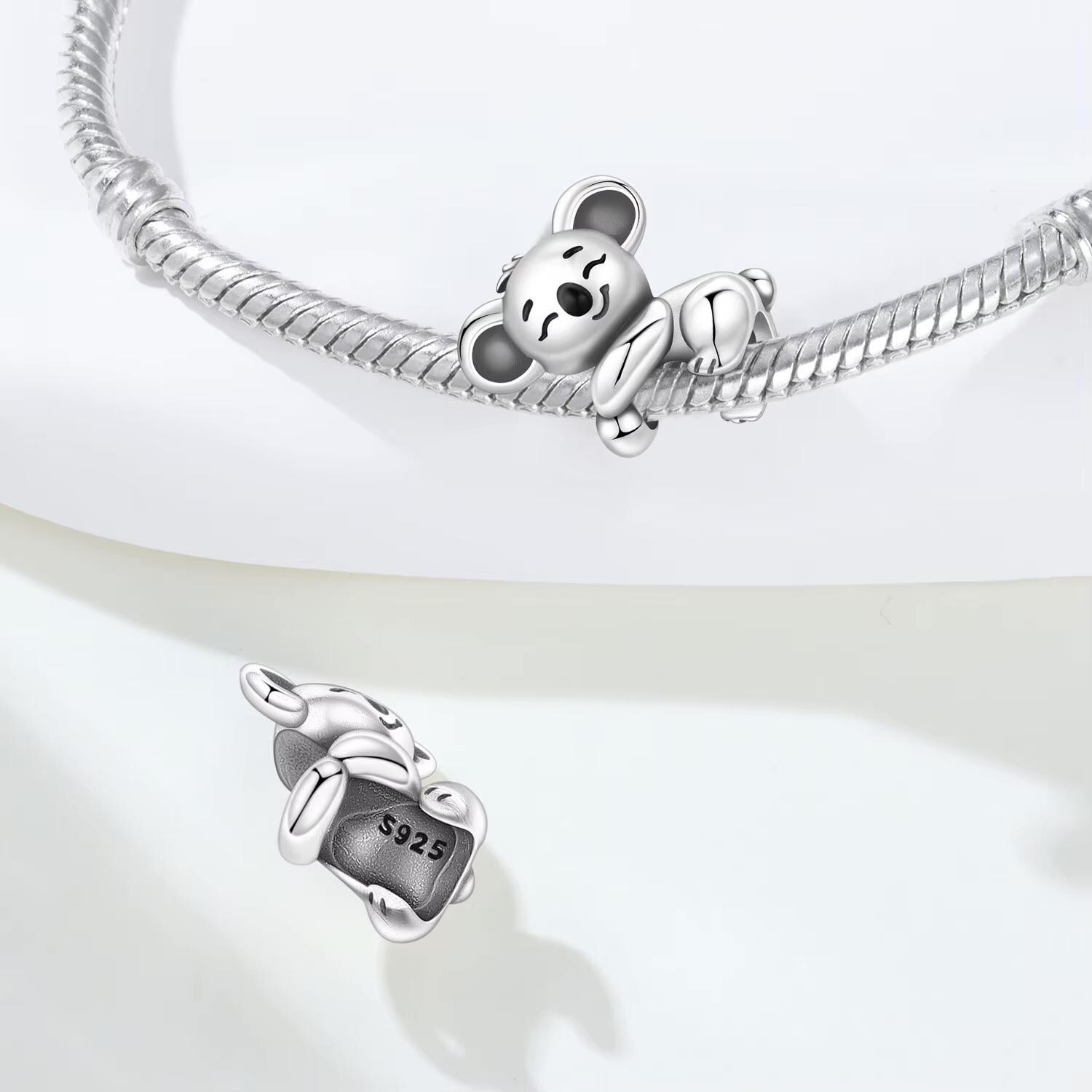 Sleeping Koala Bead Fits Pandora Charm Bracelet, Silver Australia