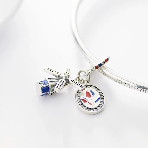 Windmill Tulip Bead Fits Pandora Charm Bracelet, Silver