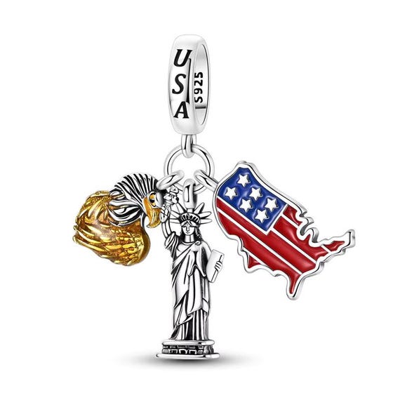 USA Semiquincentennial Bead Fits Pandora Charm Bracelet, 250th
