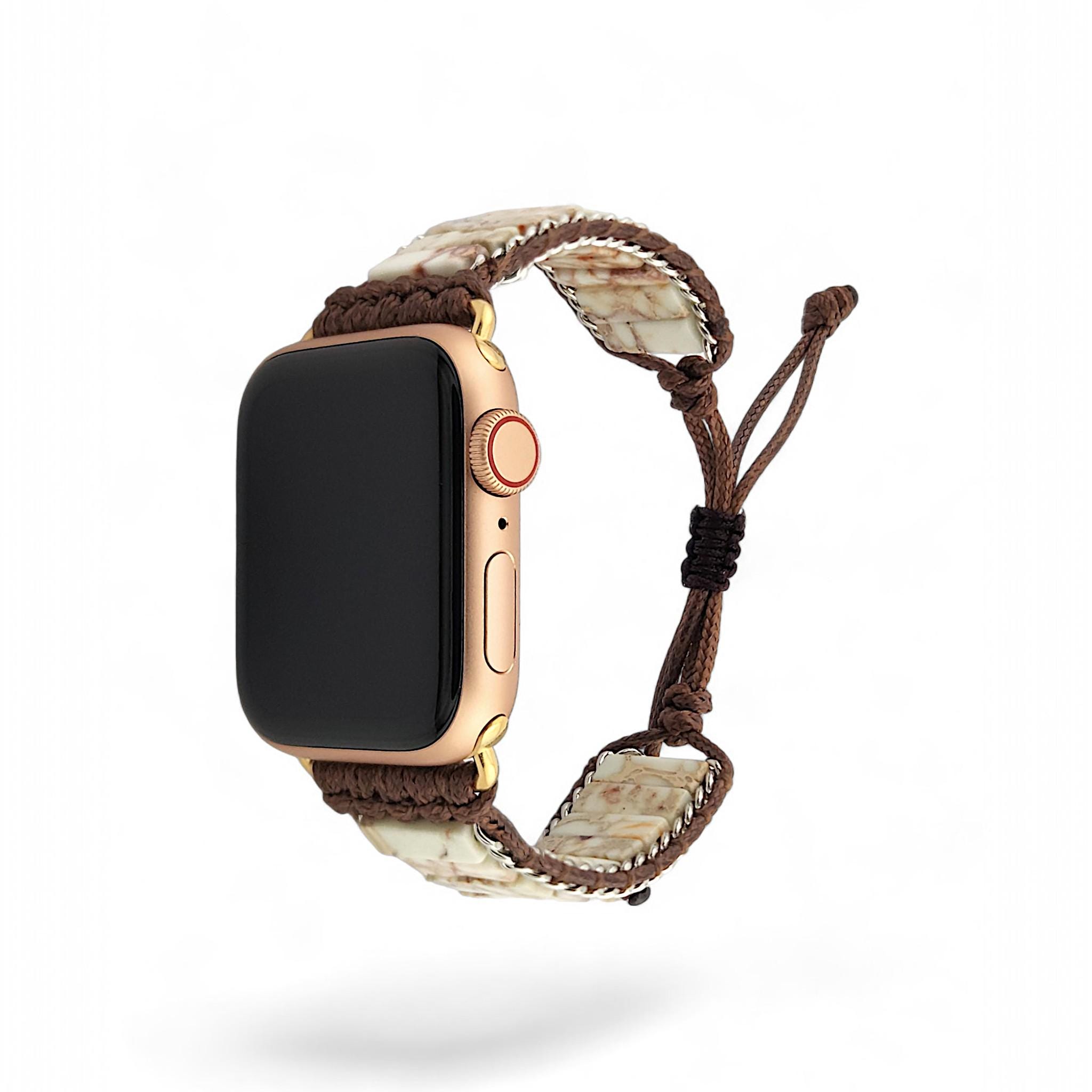 Boho Natural Stone Stretch Watch Band for Apple Watch - Handmade Jasper Design Boho Jasper Apple Watch Band: Beaded Iwatch Bracelet for  main image 3