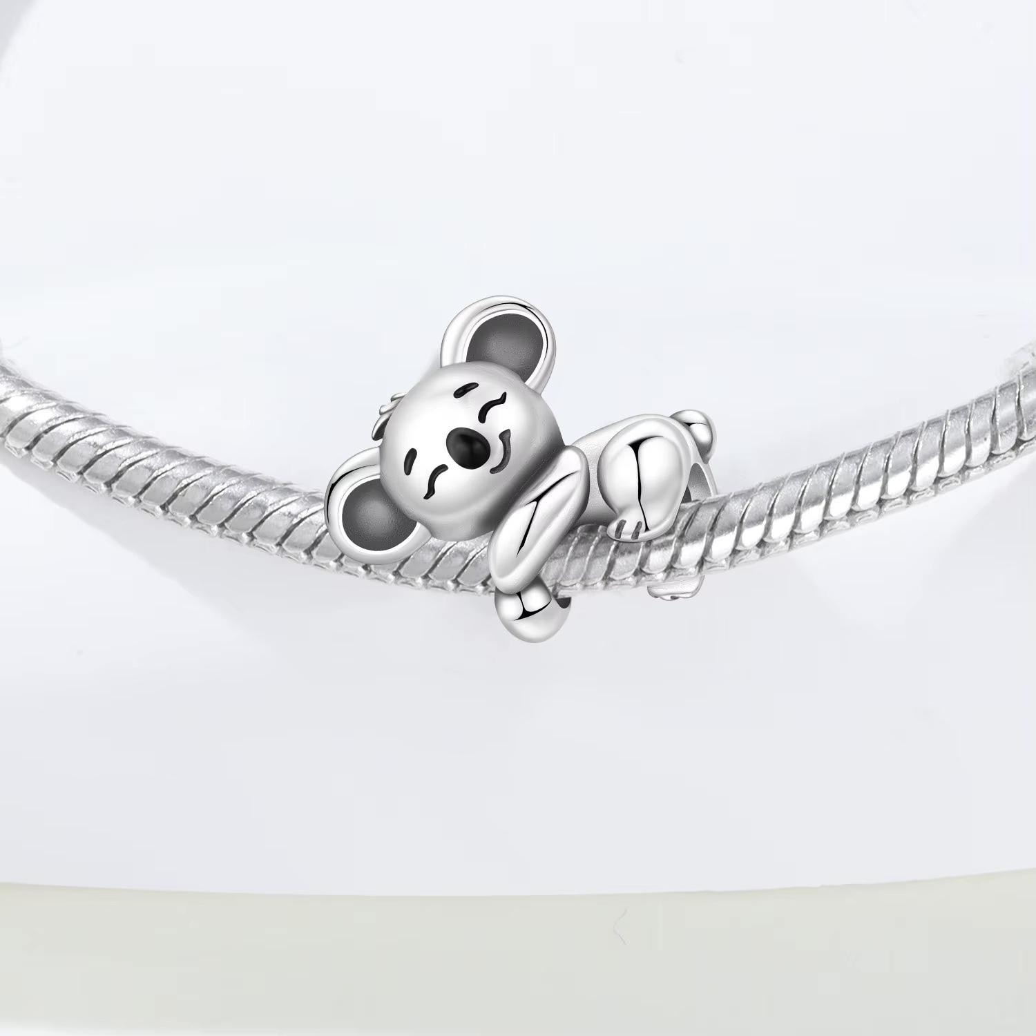 Sleeping Koala Bead Fits Pandora Charm Bracelet, Silver Australia