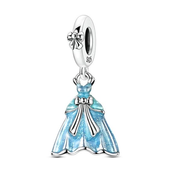 Princess Dress Bead Fits Pandora Charm Bracelet, Blue Enamel Gown Dangle,  Fairy Tale Gift - Etsy