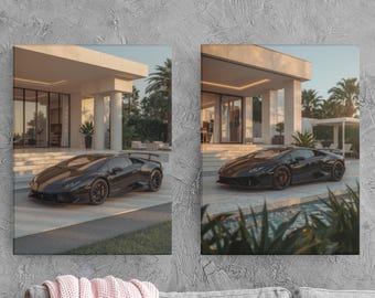 Póster de coche deportivo Lamborghini: fotografía automotriz, decoración de garaje (descarga digital, archivos SVG/PNG/JPG disponibles)