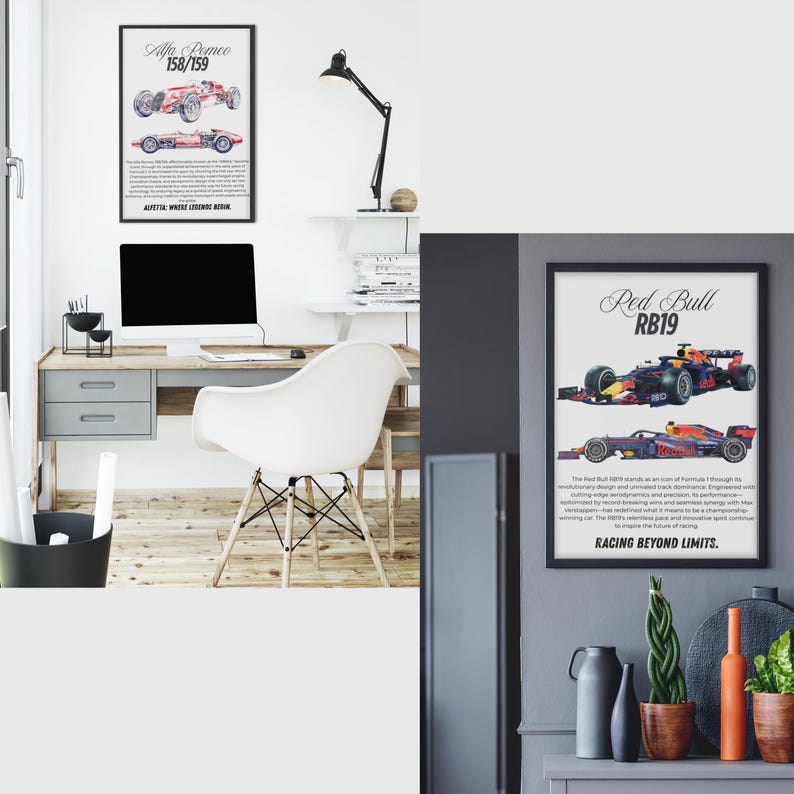 Formula 1 Racing Car Poster: Ferrari, Mclaren, Red Bull (digital ...