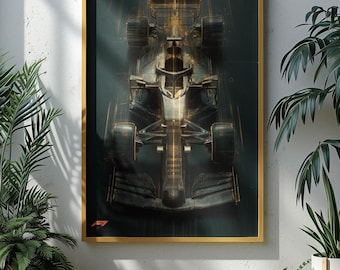 Lámina artística de coches de carreras de Fórmula 1: Decoración moderna de F1 para el hogar (descarga digital)