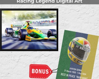 15 Ayrton Senna F1 Poster | Formel 1 Wandkunst | Vintage F1 Drucke, hochauflösende Senna Kunst in den Formaten Png, JPG, SVG und PDF