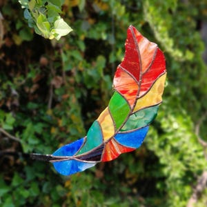 Unique Stained Glass Feather  Home decoration handmade