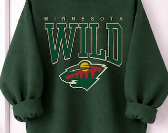 Sweat Hockey Vintage CCM Minnesota Wild LNH - Homme, Taille XL, Noir Et Vert, Brodé, Polaire épaisse