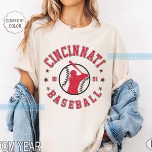 Cincinnati baseball comfort color tee, Cincinnati baseball shirt, Baseball Comfort Color Tee, Baseball Gift, Cincinnati Baseball Sweater
