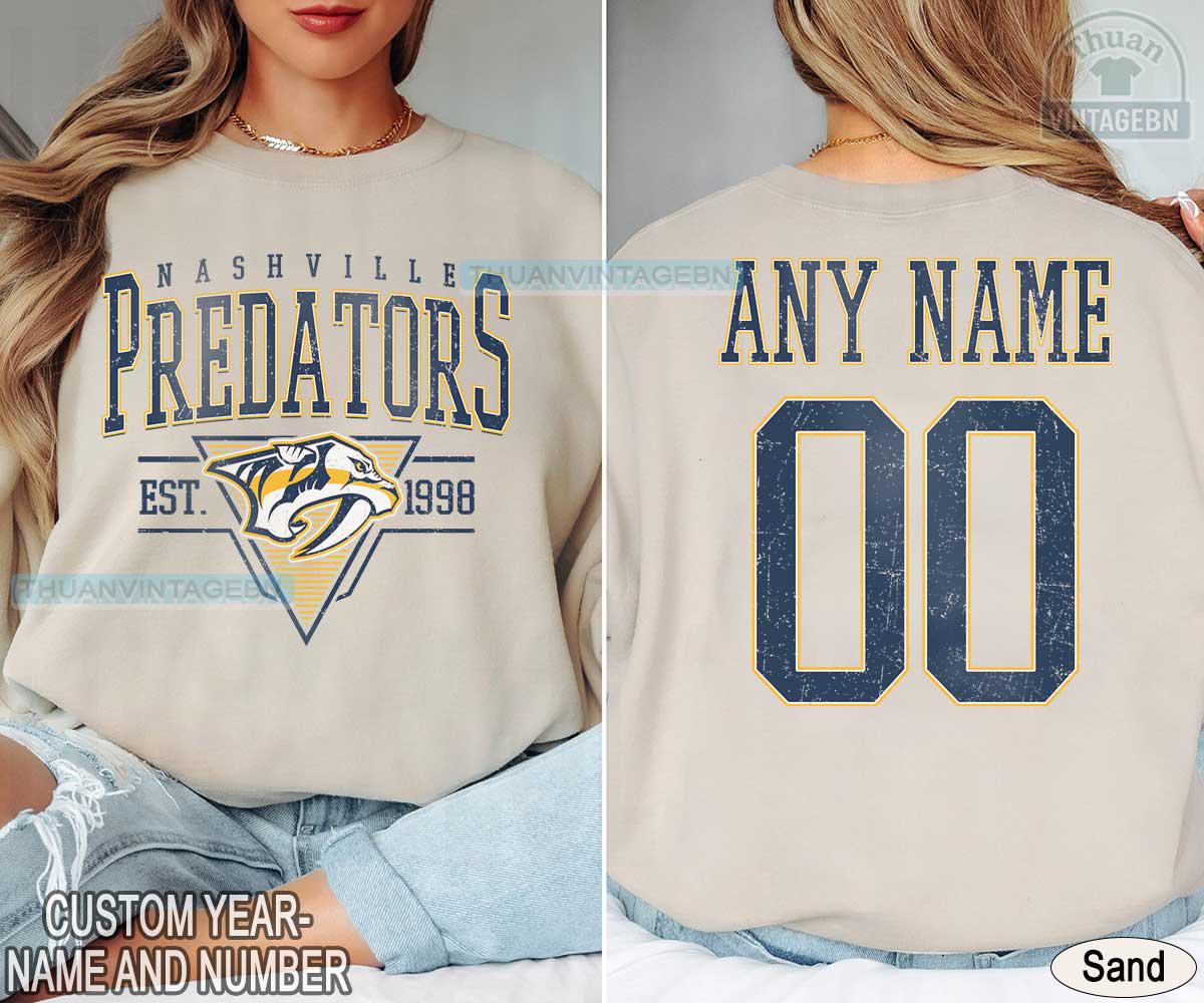 Chemise à capuche homme Nashville Predators NHL Hockey manches longues
