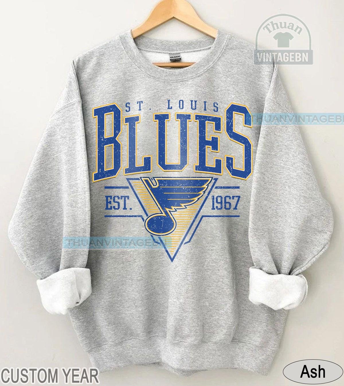 Maillot Vintage Saint Louis Blues - Marque Starter - Taille L - Coton - Manches Longues - Occasion Très Bon État