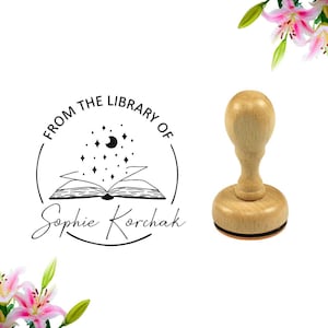 BOEKZEGEL | Gepersonaliseerde bibliotheekstempel | Reliëfstempel | Uit de Postzegelbibliotheek | Boekenliefhebber | Aangepaste stempel | Boekenstempel