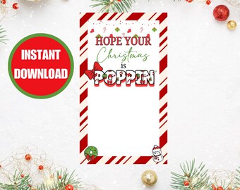 Etiqueta de regalo navideña Pop It, regalo navideño para la clase (descarga instantánea)