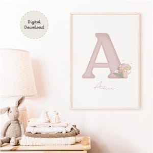 Personalized initials, personalized name, baby room decor, personalized initial name, kids wall art